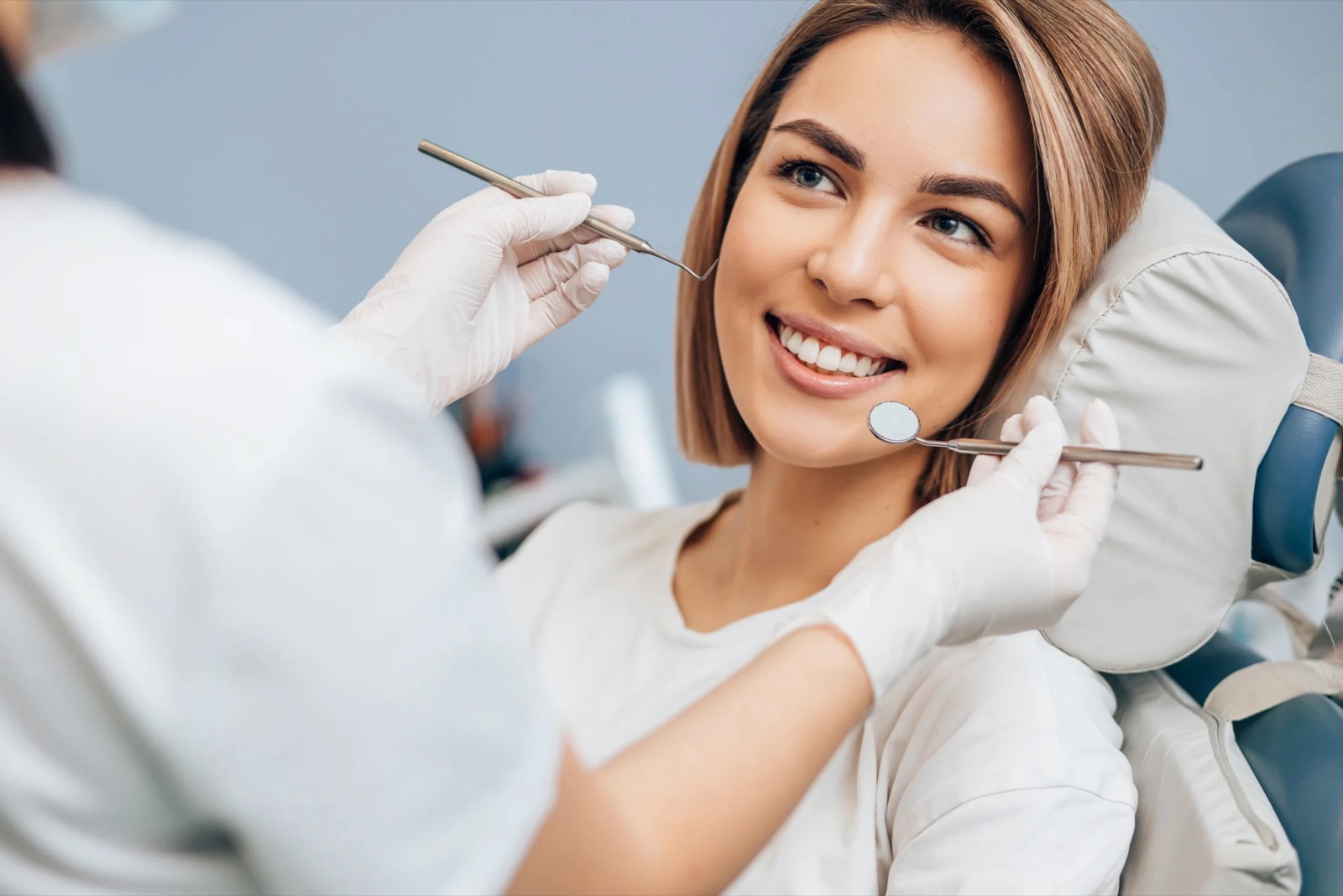 A smiling patient during an appointment at Posh Dental Spa